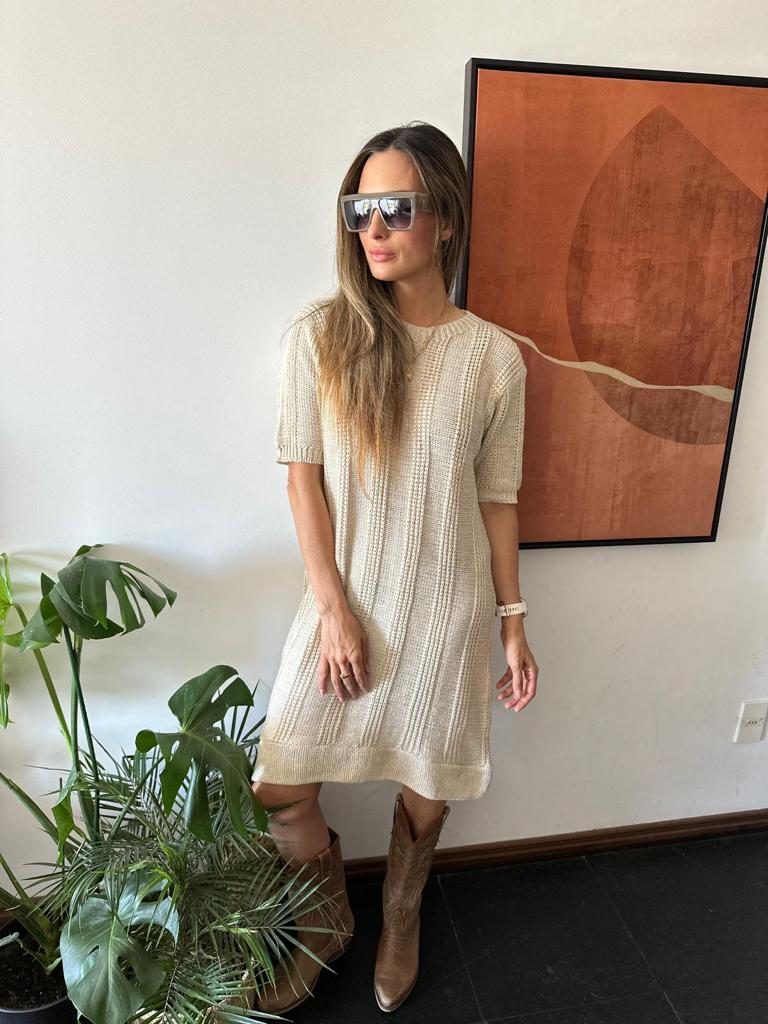 Vestido tejido con manga